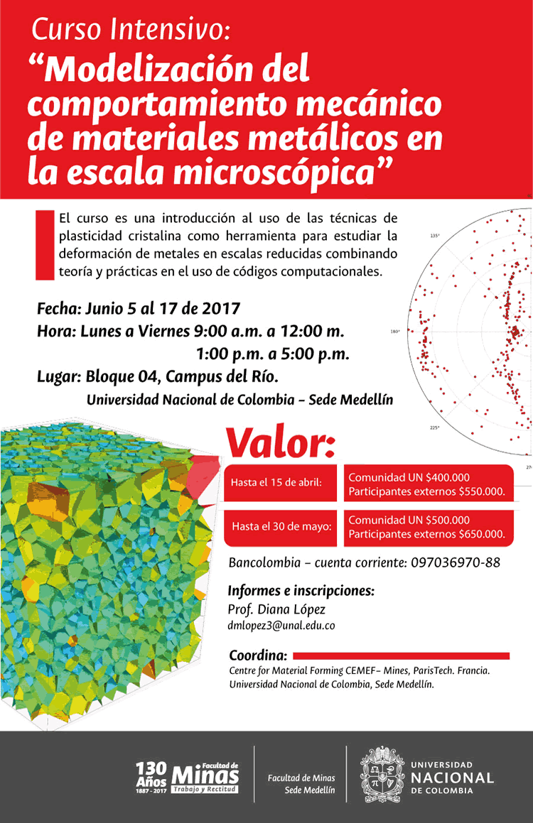 Curso en “Modelización del comportamiento mecánico de materiales metálicos en la escala microscópica”