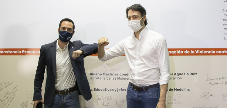 Juan Pablo Arboleda Gaviria, Rector, y Daniel Quintero Calle, Alcalde